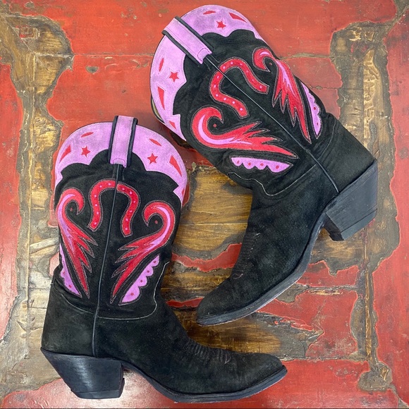 Tony Lama Other - 💥6 HOUR SALE💥 Rockabilly Western Fancy Suede Cow